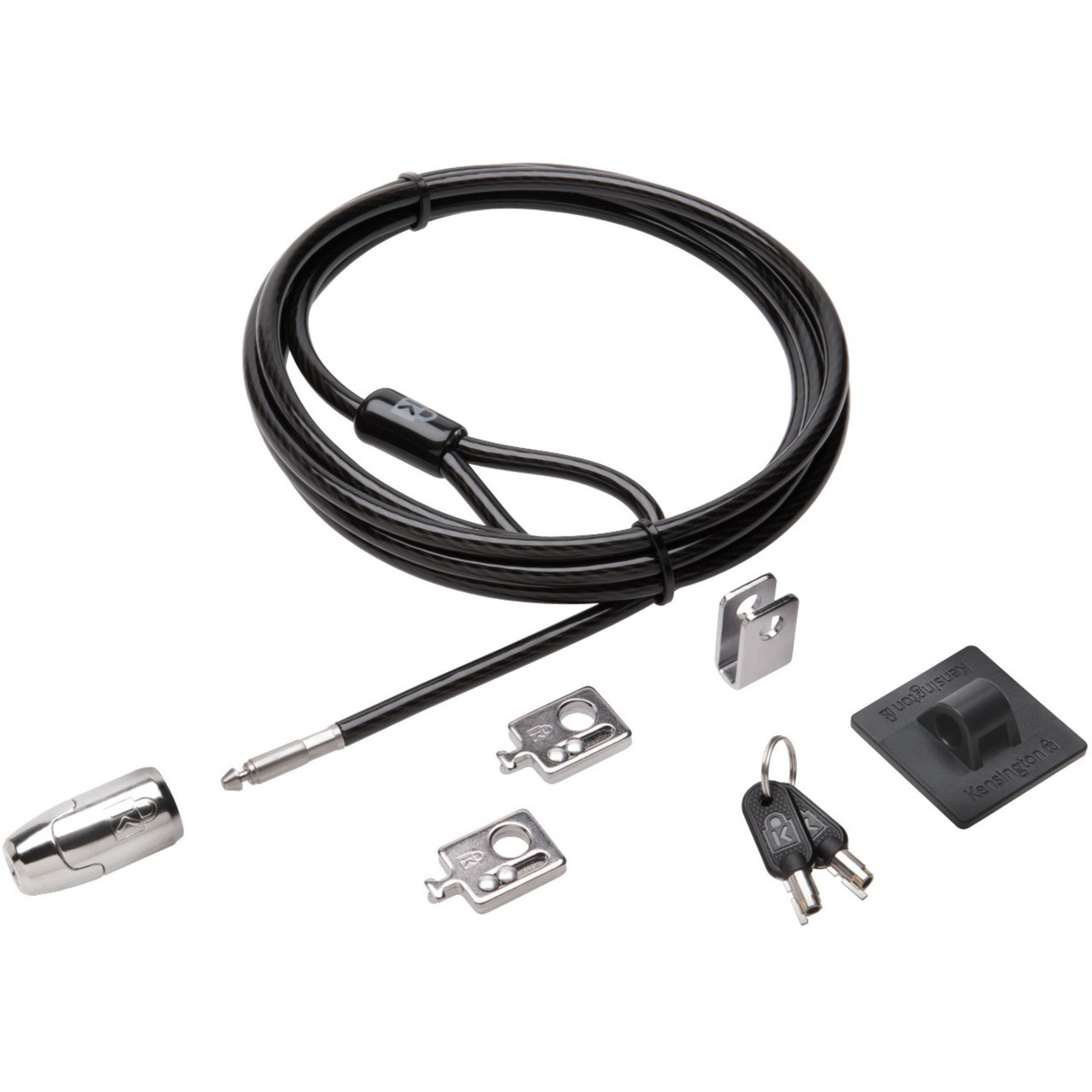 Kensington Desktop & Peripherals Locking Kit 2.0 - Black - Carbon Steel - 8 ft - For Desktop Computer - K64424WW