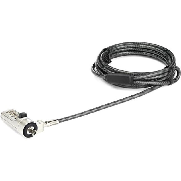 Startech 6.5ft Laptop Cable Lock - 4 Digit Combination Anti-Theft Security Cable Lock for Wedge Slot Laptop/Computer -Vinyl Coated Steel - 6.5ft Combination laptop cable lock compatible w/ Noble Wedge Slot - LTLOCKNBL Startech 6.5ft Laptop Cable Lock - 4 Digit Combination Anti-Theft Security Cable Lock for Wedge Slot Laptop/Computer -Vinyl Coated Steel - 6.5ft Combination laptop cable lock compatible w/ Noble Wedge Slot - LTLOCKNBL