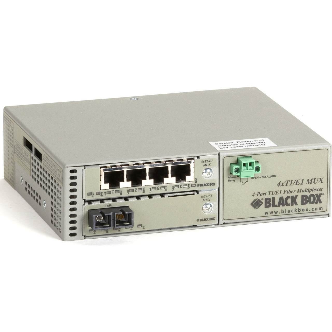 Blackbox T1/E1 Multiplexor with Fiber Extension - Single-Mode, 30-km, Dual SC, 4-Port, GSA, TAA - MT1430A-SM-SC
