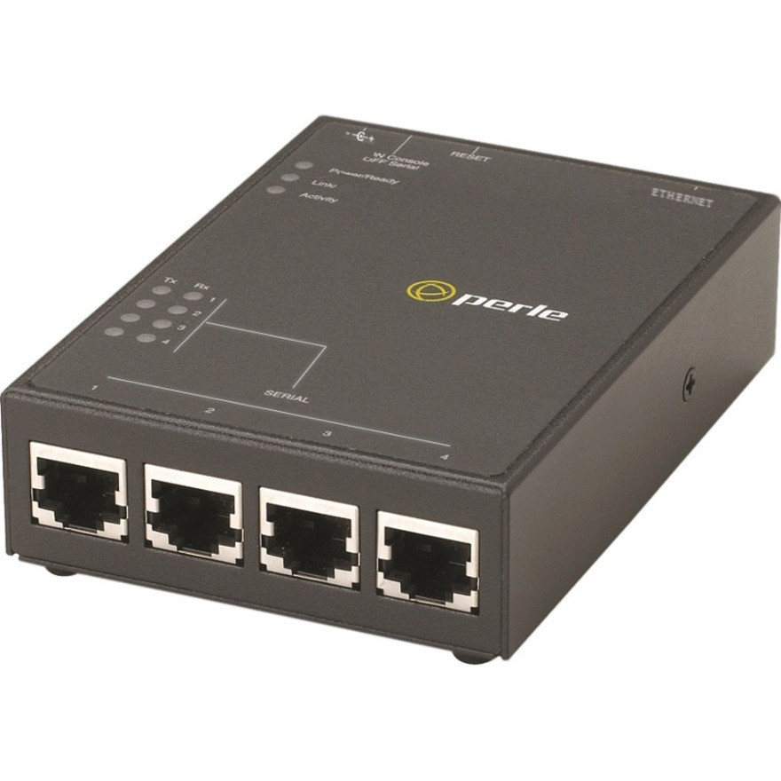 Perle IOLAN SDS4T GR Secure Device Server - 512 MB - Twisted Pair - 1 x Network (RJ-45) - 4 x Serial Port - 10/100/1000Base-T - Gigabit Ethernet - Management Port - Wall Mountable, Panel-mountable, Rail-mountable - 04031870