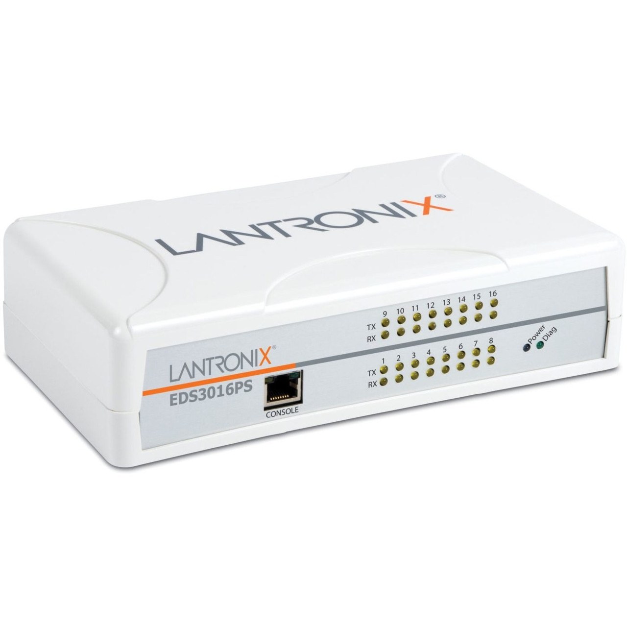 Lantronix EDS EDS3016PS Device Server - New - 512 MB - Twisted Pair - 1 x Network (RJ-45) - 16 - 10/100/1000Base-T - Gigabit Ethernet - Desktop, Wall Mountable - EDS3016PS1NS