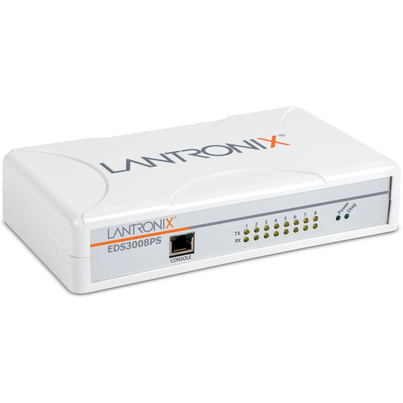 Lantronix EDS EDS3008PS Device Server(New) - 512 MB - Twisted Pair - 1 x Network (RJ-45) - 8 - 10/100/1000Base-T - Gigabit Ethernet - Desktop, Wall Mountable - EDS3008PS1NS