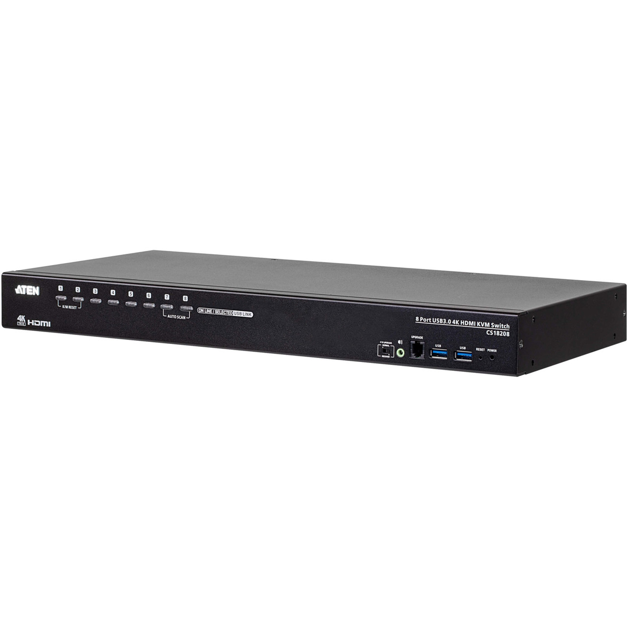 Aten CS18216 16-Port USB 3.0 4K HDMI KVM Switch with Rack Mounting Kit - 8 Computer(s) - 1 Local User(s) - 4096 x 2160 - 12 x USB - 9 x HDMI - Desktop, Rack-mountable- CS18208