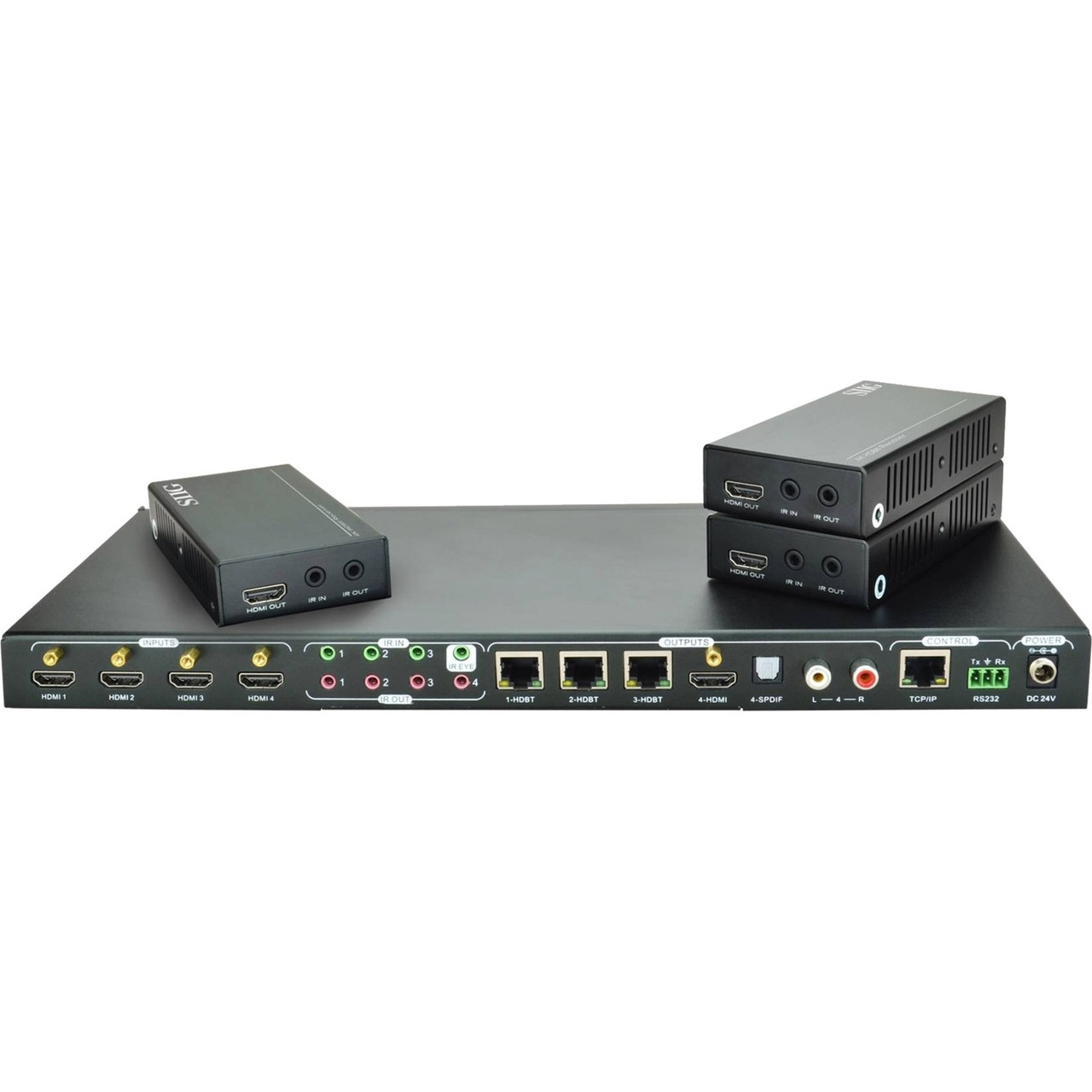SIIG HDMI HDBaseT 4x4 4K Matrix Kit - 230ft (70m) @1080p & 131ft (40m) @4K Resolution - CE-H23W11-S1