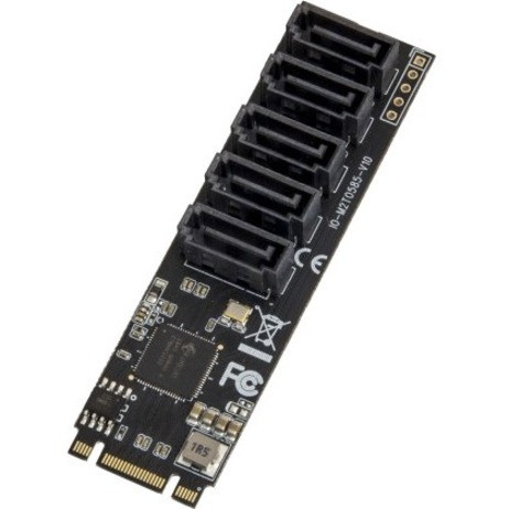 Syba 5 Port Non-Raid Sata Iii 6Gbp/S To M.2 B+M Key Adapter Pci-E 3.0 X2 Bandwith - Serial Ata/600 - Pci Express 3.0 X2 - Plug-In Card - Linux, Pc - SI-ADA40141