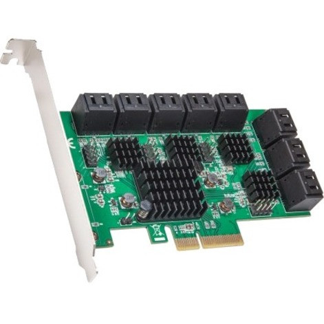 Syba 16 Port Sata Iii Pcie X4 (X2 Bandwidth) Non-Raid Expansion Card - SD-PEX40164