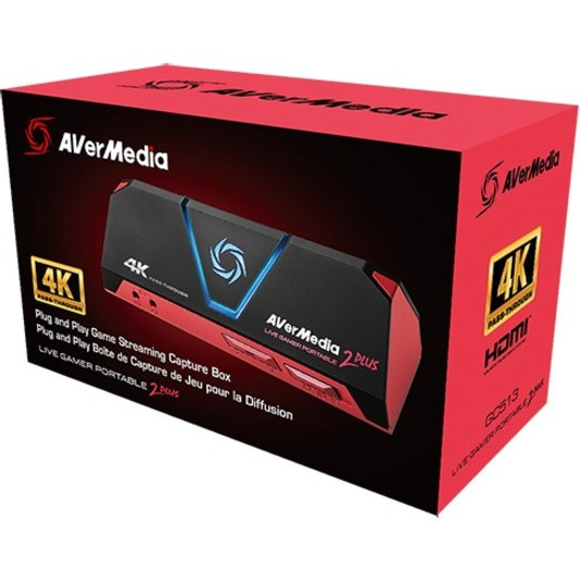 AVerMedia Live Gamer Portable 2 Plus - Functions: Video Game Capturing, Video Game Recording, Video Game Streaming - USB 2.0 - 4096 x 2160 - Audio Line In - PC, Mac - Portable 2PLUS GC513