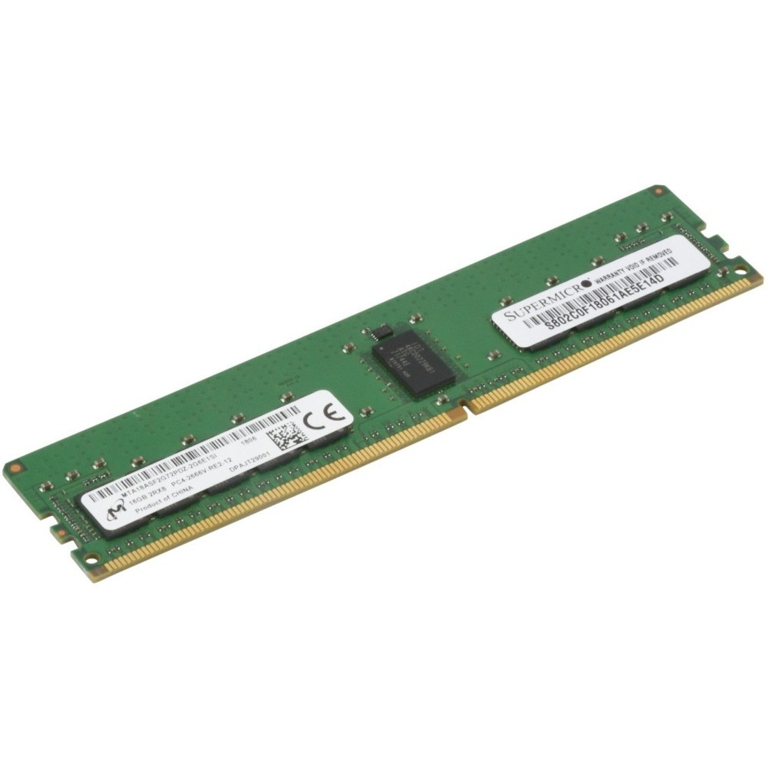 Supermicro 16GB DDR4 SDRAM Memory Module - 16 GB - DDR4-2666/PC4-21300 DDR4 SDRAM - 2666 MHz - CL19 - 1.20 V - ECC - Registered - 288-pin - DIMM - 5 Year Warranty - MEM-DR416L-CL03-ER26