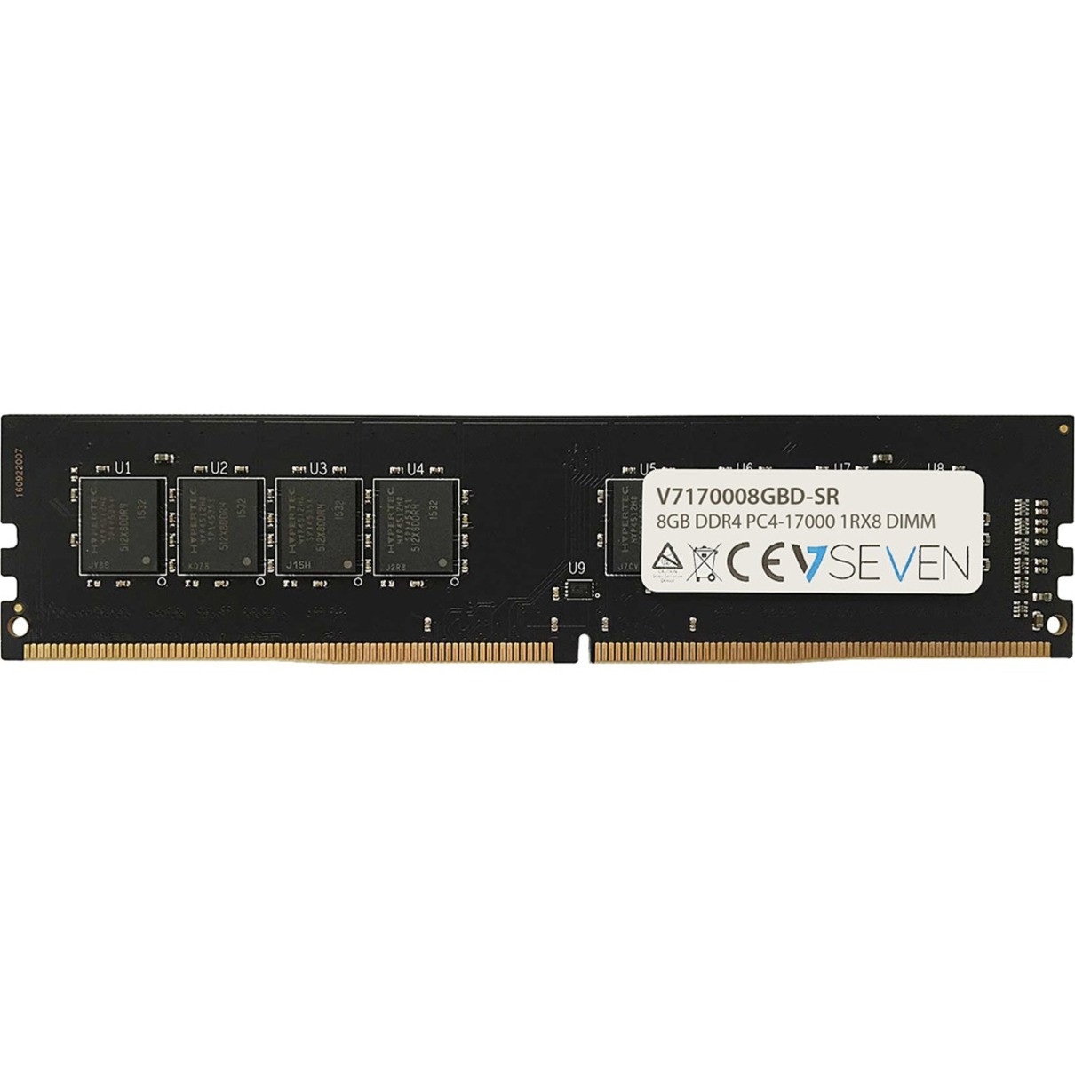V7 8GB DDR4 SDRAM Memory Module - 8 GB - DDR4-2133/PC4-17000 DDR4 SDRAM - 2133 MHz - CL15 - 1.20 V - Non-ECC - Unbuffered - 288-pin - DIMM - V7170008GBD-SR