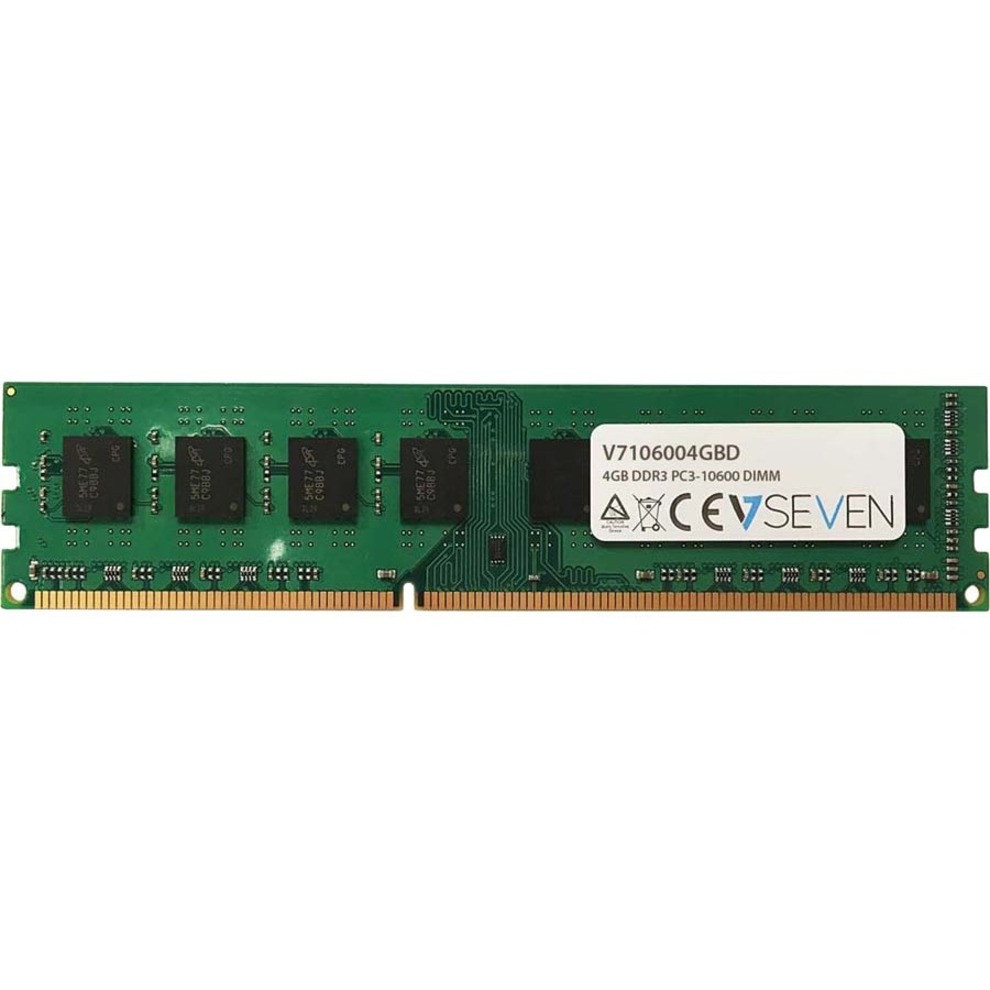 V7 4GB DDR3 PC3-10600 - 1333mhz DIMM Desktop Memory Module - V7106004GBD - For Desktop PC - 4 GB - DDR3-1333/PC3-10600 DDR3 SDRAM - 1333 MHz - CL9 - Unbuffered - 240-pin - DIMM