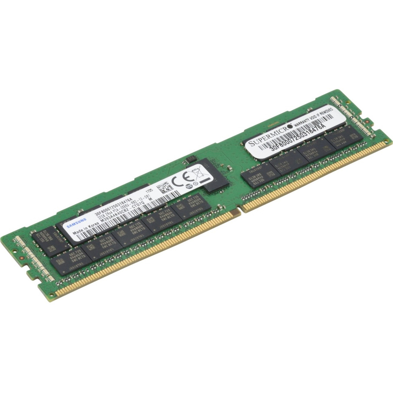 Supermicro 32GB DDR4 SDRAM Memory Module - 32 GB (1 x 32GB) - DDR4-2666/PC4-21300 DDR4 SDRAM - 2666 MHz - CL19 - 1.20 V - ECC - Registered - 288-pin - DIMM - 5 Year Warranty - MEM-DR432L-SL03-ER26