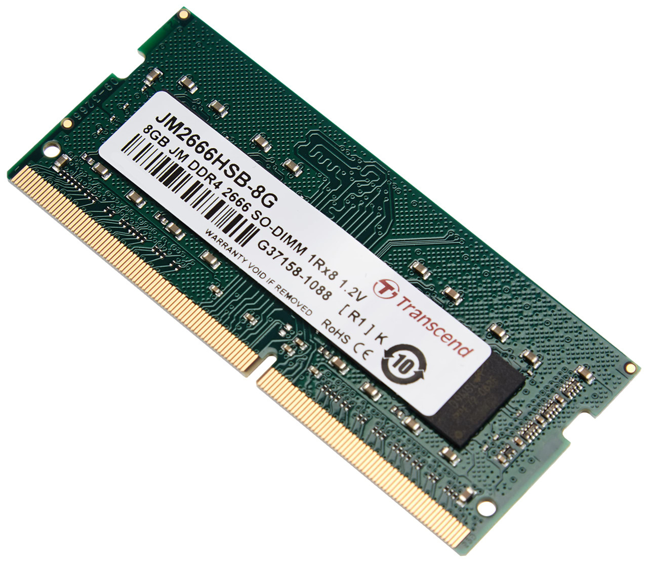 Transcend 8GB DDR4 SDRAM Memory Module - 8 GB - DDR4-2133/PC4-17000 DDR4 SDRAM - 2133 MHz - 1.20 V - ECC - 260-pin - SoDIMM - TS1GSH72V1H-I