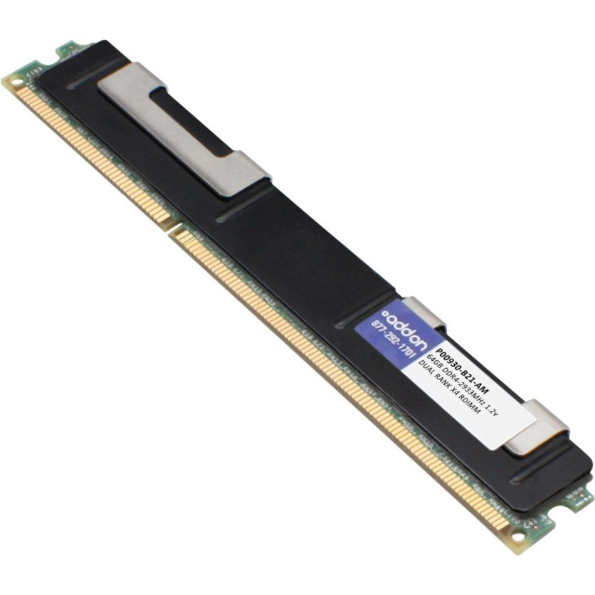 AddOn 64GB DDR4 SDRAM Memory Module - For Server, Computer - 64 GB (1 x 64GB) - DDR4-2933/PC4-23400 DDR4 SDRAM - 2933 MHz - CL17 - 1.20 V - ECC - Registered - 288-pin - DIMM - Lifetime Warranty - P00930-B21-AM