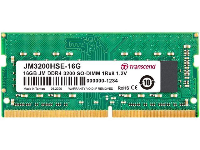 Transcend JetRam 16GB DDR4 SDRAM Memory Module - For Desktop PC, Notebook - 16 GB - DDR4-2666/PC4-21300 DDR4 SDRAM - 2666 MHz - CL19 - 1.20 V - Unbuffered - 260-pin - SoDIMM - JM2666HSB-16G