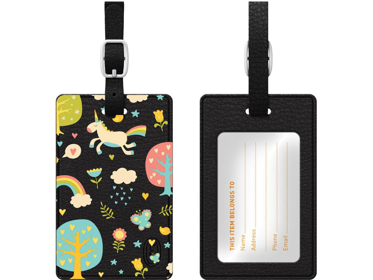 Centon OTM Essentials Black Leather Bag Tag, Fairytale Land OP-II-Z015A