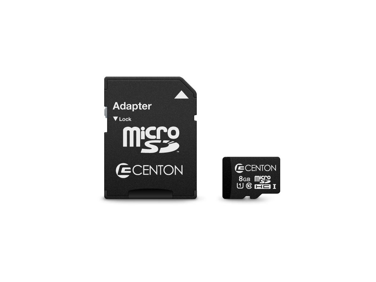 Centon TAA Compliant Micro SDHC Card, UHS-I, Class U1, 8GB w/adapter S1-MSDHU1-8GTAA