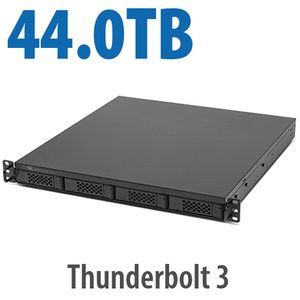 OWC 44.0TB (1x2.0TB NVMe + 3x14.0TB HDD) Flex 1U4 4-Bay Rackmount Thunderbolt Storage, Docking & PCIe Expansion Solution - OWCTB3F1U1N044