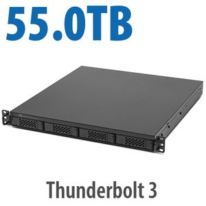 OWC 55.0TB (1x1.0TB NVMe + 3x18.0TB HDD) Flex 1U4 4-Bay Rackmount Thunderbolt Storage, Docking & PCIe Expansion Solution - OWCTB3F1U1N055