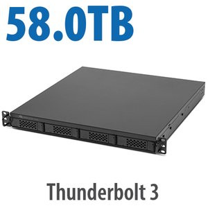 OWC 58.0TB (4x1.0TB NVMe + 3x18.0TB HDD) Flex 1U4 4-Bay Rackmount Thunderbolt Storage, Docking & PCIe Expansion Solution - OWCTB3F1U1S058