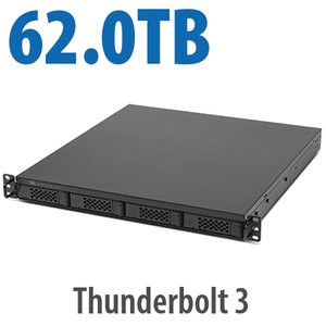 OWC 62.0TB (4x2.0TB NVMe + 3x18.0TB HDD) Flex 1U4 4-Bay Rackmount Thunderbolt Storage, Docking & PCIe Expansion Solution - OWCTB3F1U1S062
