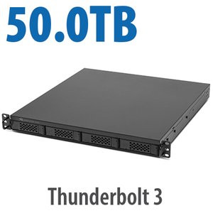 OWC 50.0TB (4x8.0TB NVMe + 3x6.0TB HDD) Flex 1U4 4-Bay Rackmount Thunderbolt Storage, Docking & PCIe Expansion Solution - OWCTB3F1U1S050X