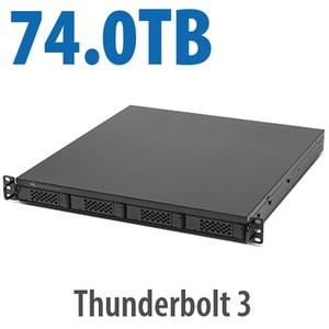 OWC 74.0TB (4x8.0TB NVMe + 3x14.0TB HDD) Flex 1U4 4-Bay Rackmount Thunderbolt Storage, Docking & PCIe Expansion Solution - OWCTB3F1U1S074