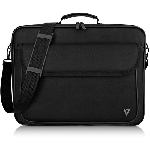 V7 Essential CCK16-BLK-3N Carrying Case (Briefcase) for 16.1" Notebook - Black - 600D Polyester Body - 210D Polyester Interior Material - Shoulder Strap - 12" Height x 16" Width x 3.3" Depth BLACK LAPTOP POLYSTER BAG