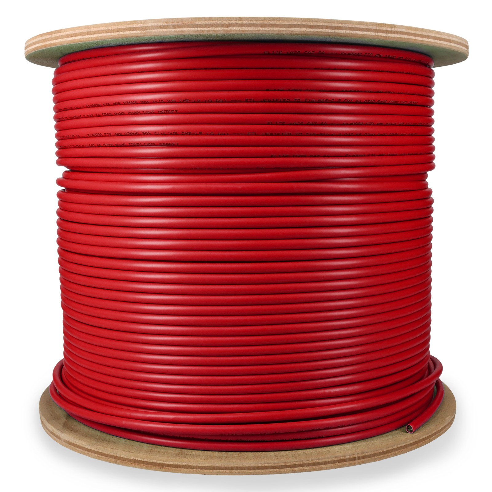 AddOn 1000ft Non-Terminated Red Cat6A STP Plenum-Rated Copper Patch Cable - ADD-CAT6A1KSP-RD