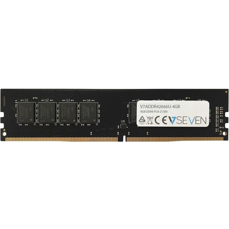 V7 4GB DDR4 SDRAM Memory Module - For Desktop PC - 4 GB - DDR4-2666/PC4-21333 DDR4 SDRAM - 2666 MHz - Unbuffered - 288-pin - DIMM - V7ADDR42666U-4GB