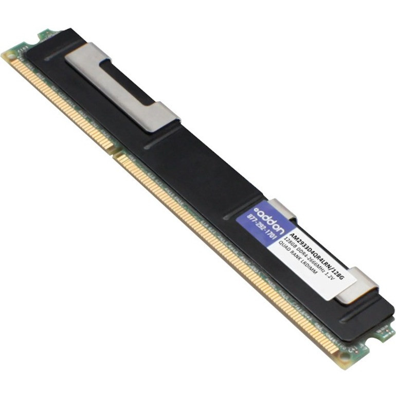 AddOn 128GB DDR4 SDRAM Memory Module - 128 GB (1 x 128GB) - DDR4-2933/PC4-23400 DDR4 SDRAM - 2933 MHz Quadruple-rank Memory - CL17 - 1.20 V - ECC - 288-pin - LRDIMM - Lifetime Warranty - AM2933D4QR4LRN/128G