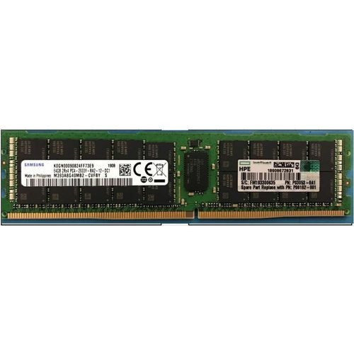HPE 64GB DDR4 SDRAM Memory Module - For Server - 64 GB (1 x 64GB) - DDR4-2933/PC4-23400 DDR4 SDRAM - 2933 MHz - CL21 - 1.20 V - Retail - ECC - Registered - 288-pin - DIMM - P06192-001