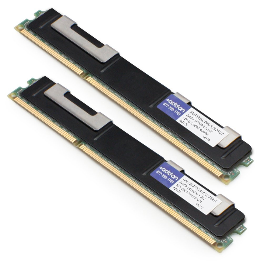 AddOn 32GB DDR3 SDRAM Memory Module - For Server - 32 GB (1 x 32GB) - DDR3-1333/PC3-10664 DDR3 SDRAM - 1333 MHz - CL9 - 1.35 V - ECC - Registered - 240-pin - DIMM - Lifetime Warranty - AMT1333D3QR4LPR/16G