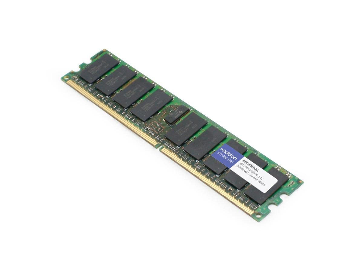 AddOn 4GB DDR4 SDRAM Memory Module - 4 GB (1 x 4GB) - DDR4-2400/PC4-19200 DDR4 SDRAM - 2400 MHz Single-rank Memory - CL15 - 1.20 V - ECC - Unbuffered - 288-pin - DIMM - Lifetime Warranty - SNPFPFP6C/4G-AM
