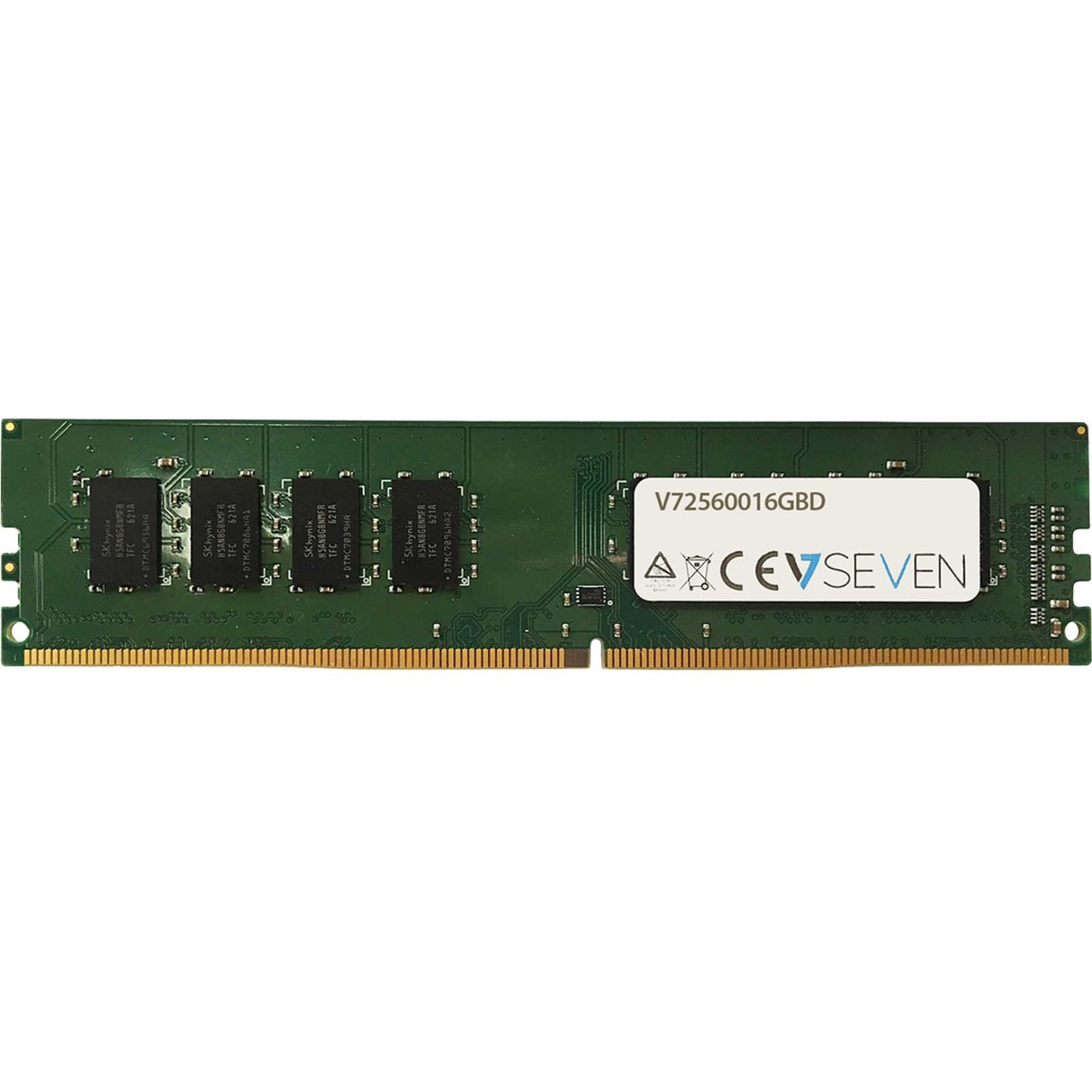 V7 16GB DDR4 SDRAM Memory Module - For Desktop PC - 16 GB - DDR4-3200/PC4-25600 DDR4 SDRAM - 3200 MHz Dual-rank Memory - CL22 - 1.20 V - Non-ECC - Unbuffered - 288-pin - DIMM - V72560016GBD