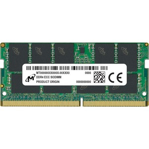 Micron 32Gb Ddr4 Sdram Memory Module - For Notebook, Server, Workstation - 32 Gb - Ddr4-3200/Pc4-25600 Ddr4 Sdram - 3200 Mhz Dual-Rank Memory - Cl22 - 1.20 V - Ecc - 260-Pin - Sodimm - 3 Year Warranty - Mta18Asf4G72Hz-3G2F1