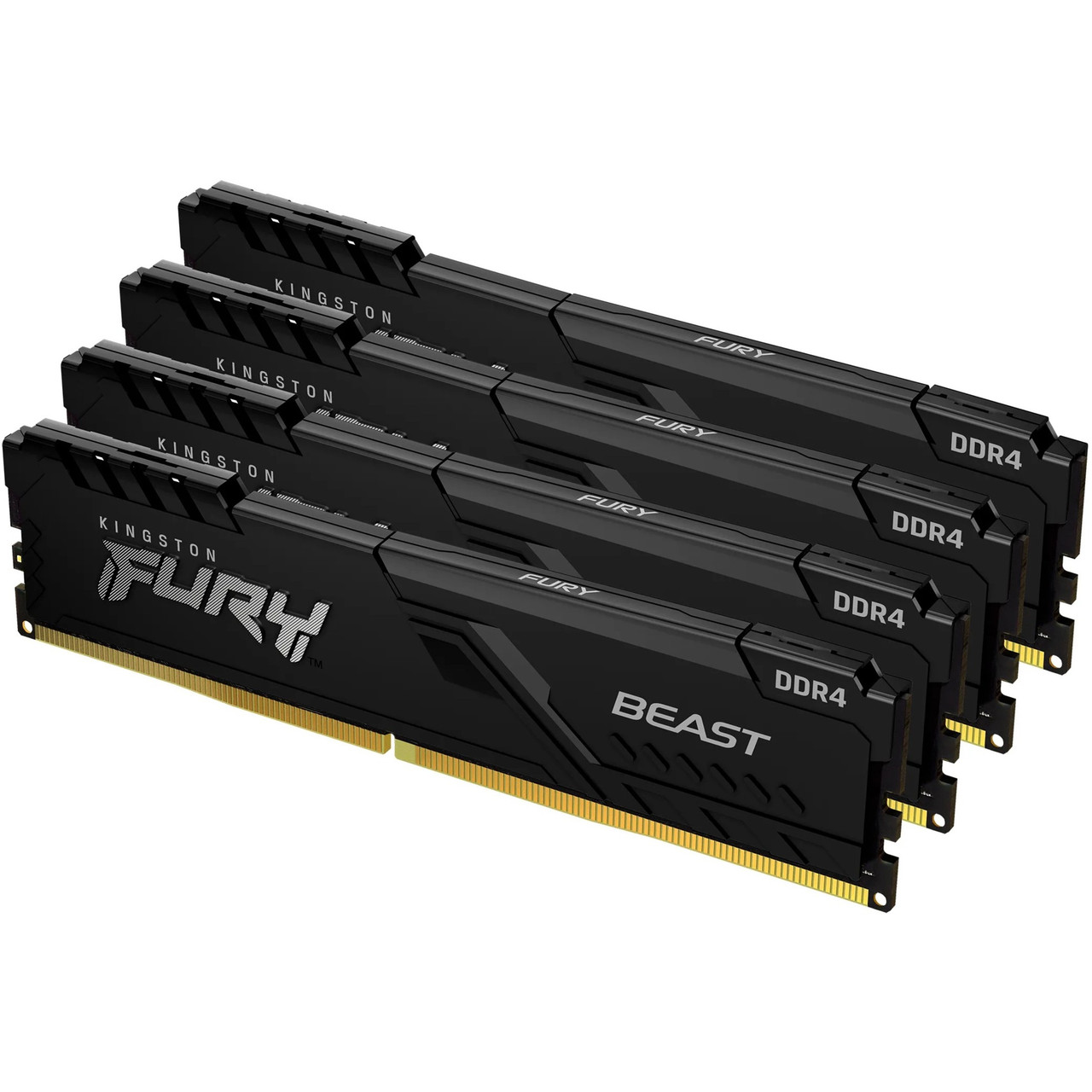 Kingston FURY Beast 32GB (4 x 8GB) DDR4 SD-RAM Memory Kit - 32 GB (4 x 8GB) - DDR4-2666/PC4-21333 DDR4 SD-RAM - 2666 MHz - CL16 - 1.20 V - 288-pin - DIMM - KF426C16BBK4/32