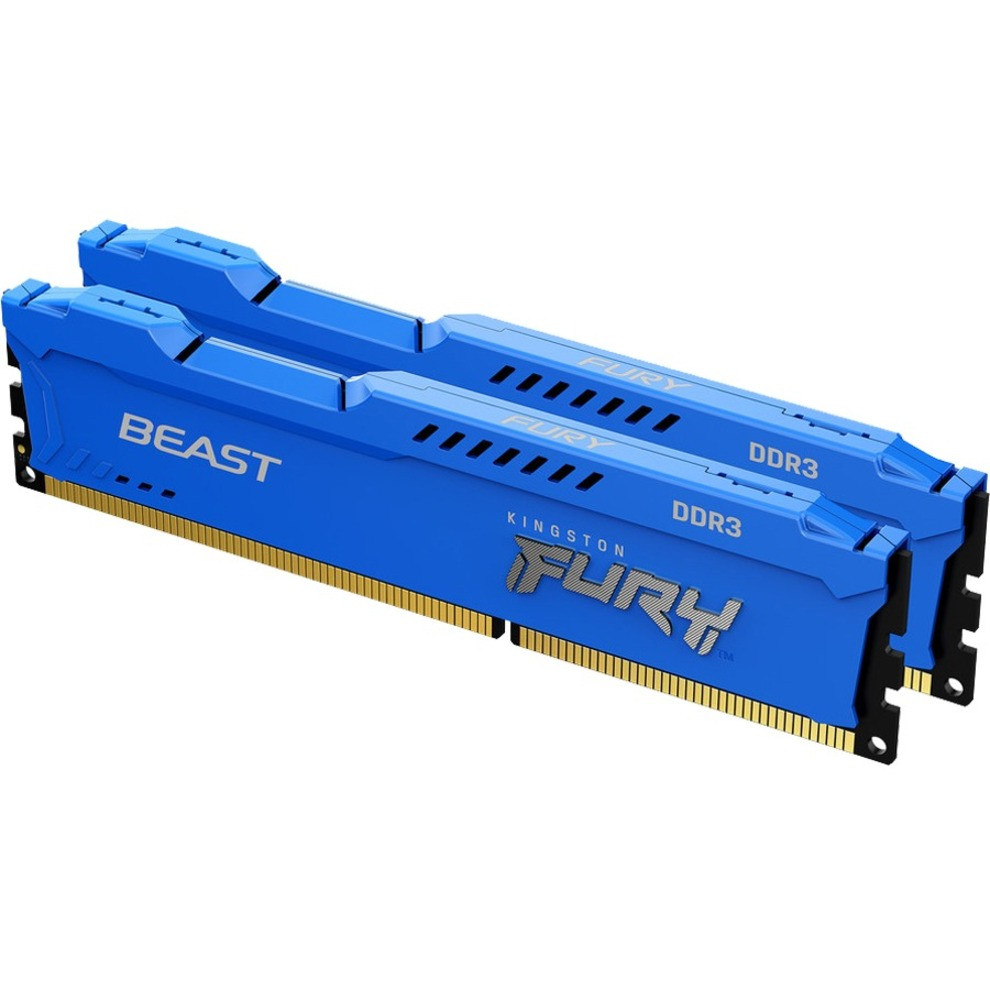 Kingston FURY Beast 16GB (2 x 8GB) DDR3 SDRAM Memory Kit - 16 GB (2 x 8GB) - DDR3-1600/PC3-12800 DDR3 SDRAM - 1600 MHz - CL10 - 1.50 V - Unbuffered - 240-pin - DIMM - Lifetime Warranty - KF316C10BK2/16