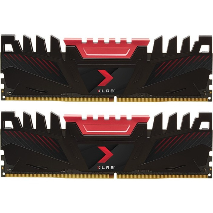 PNY XLR8 16GB DDR4 SDRAM Memory Module - For Desktop PC - 16 GB (2 x 8GB) - DDR4-3200/PC4-25600 DDR4 SDRAM - 3200 MHz - CL16 - 1.35 V - Non-ECC - Unbuffered - 288-pin - DIMM - Lifetime Warranty - MD16GK2D4320016AXR