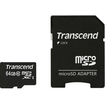 Transcend Premium 64 Gb Class 10/Uhs-I Microsdxc - 300X Memory Speed Class 10 With Adapter - TS64GUSDXC10