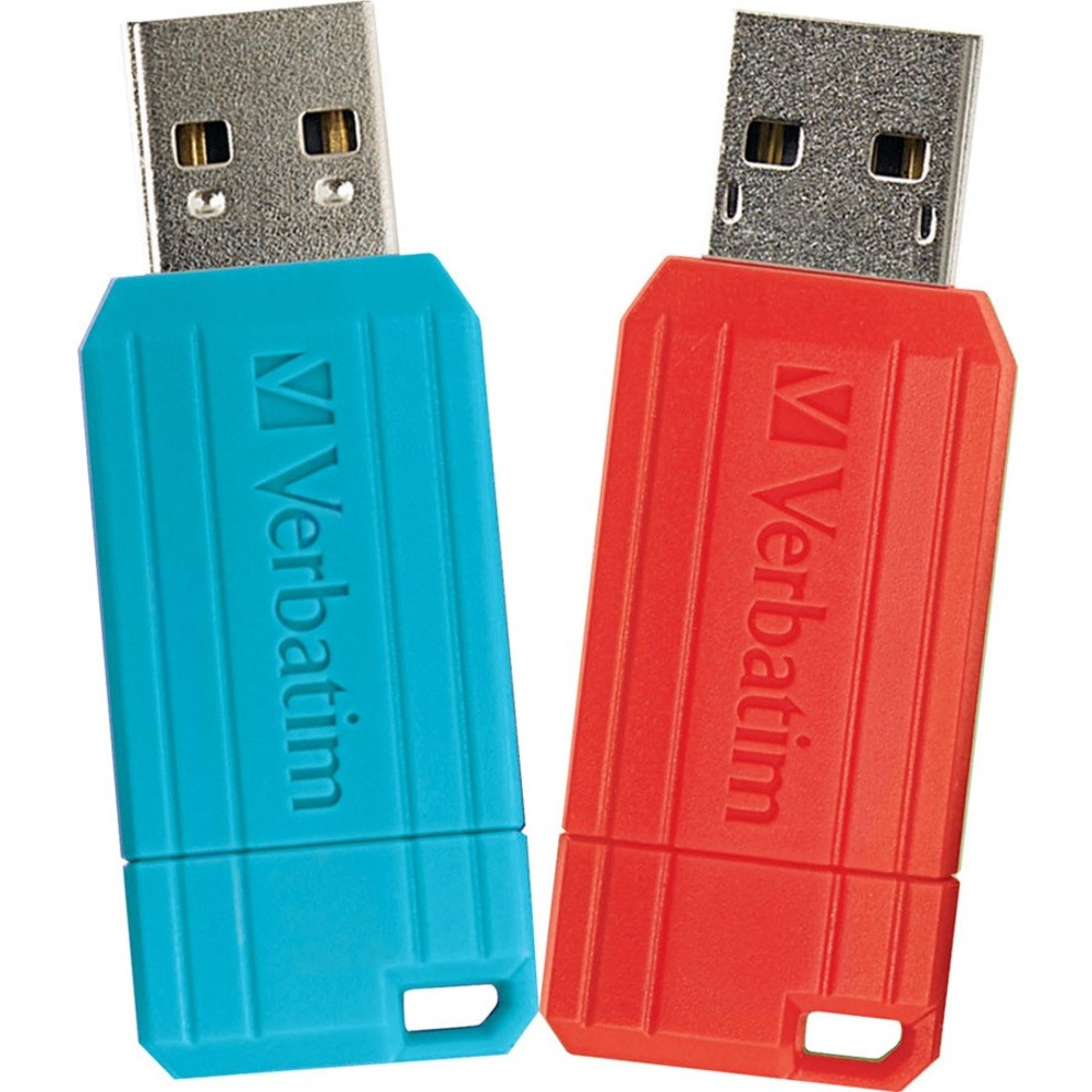 Verbatim 64Gb Pinstripe Usb Flash Drive - 2Pk - Red, Caribbean Blue - 70059 Verbatim 64Gb Pinstripe Usb Flash Drive - 2Pk - Red, Caribbean Blue - 70059