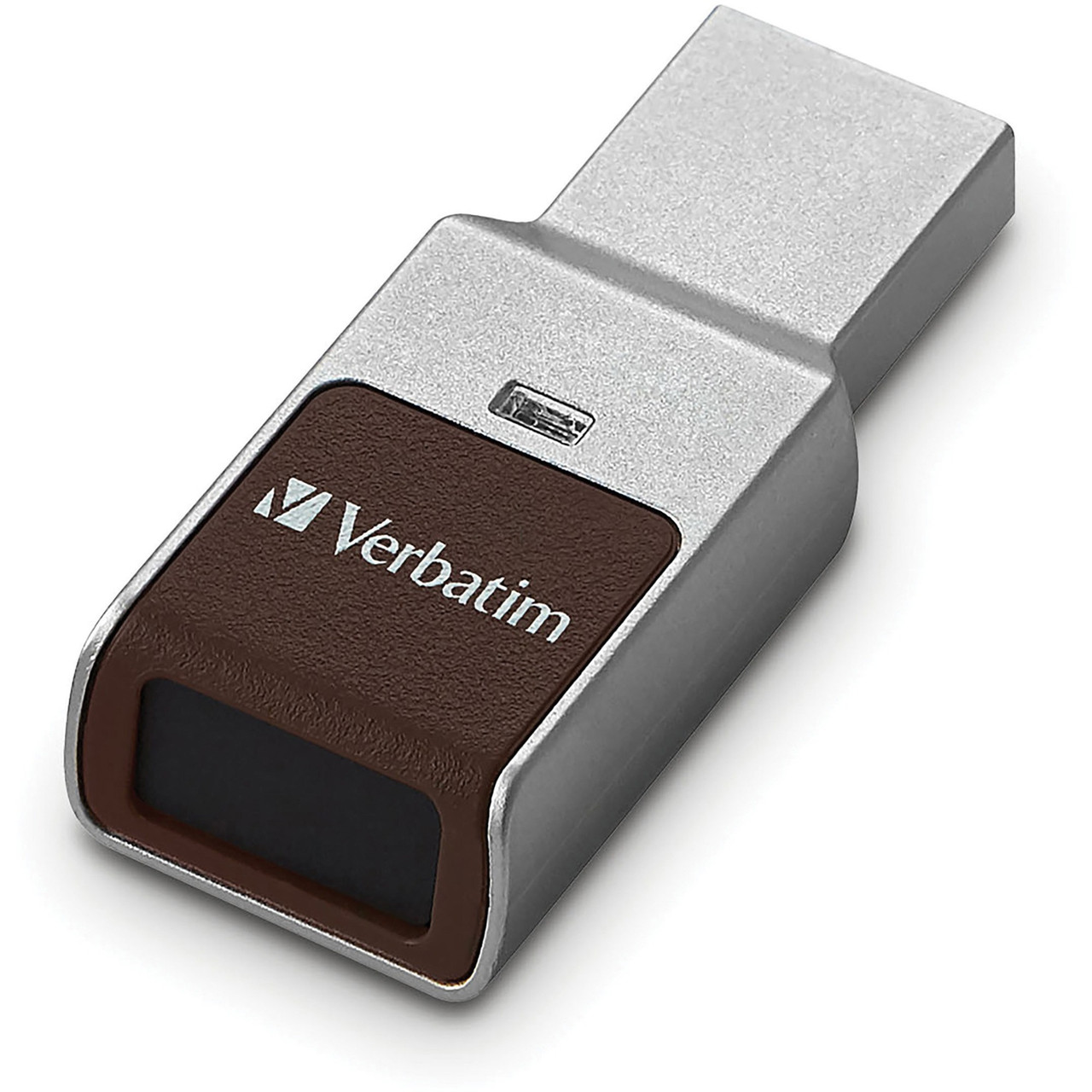 Verbatim Fingerprint Secure Usb 3.0 Flash Drive - 128 Gb - Usb 3.0 - Silver - 256-Bit Aes - Lifetime Warranty - 1 Each Usb 3.0 Flash Drive - 70369