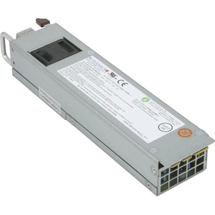 Supermicro 600W 1U - 48V DC Input Power Supply - 1U, Hot-swappable -48 V DC Input - 3.3 V, 5 V @ 3 A, 12 V @ 50 A Output - 600 W - 92% Efficiency - PWS-601D-1R