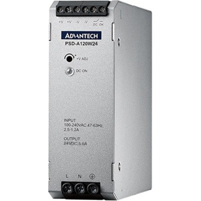 Advantech B+B SmartWorx 120 Watts Compact Size DIN-Rail Power Supply - DIN Rail - 110 V DC, 120 V AC, 230 V AC, 375 V DC Input - 24 V DC Output - 120 W - 90% Efficiency - PSD-A120W24