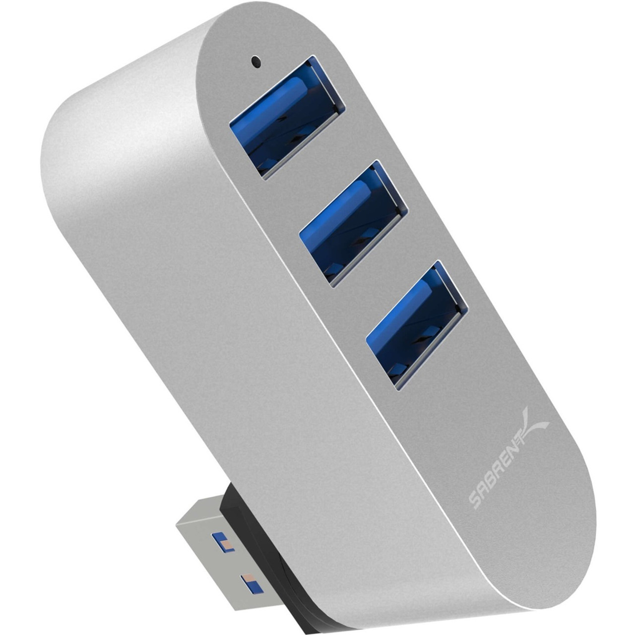 Sabrent Premium 3-Port Aluminum Mini Usb 3.0 Rotatable Hub [90°/180° Degree Rotatable] - Usb - External - 3 Usb Port(S) - 3 Usb 3.0 Port(S) - Mac, Pc, Linux Rotating Mac Style Hub - HB-R3MC