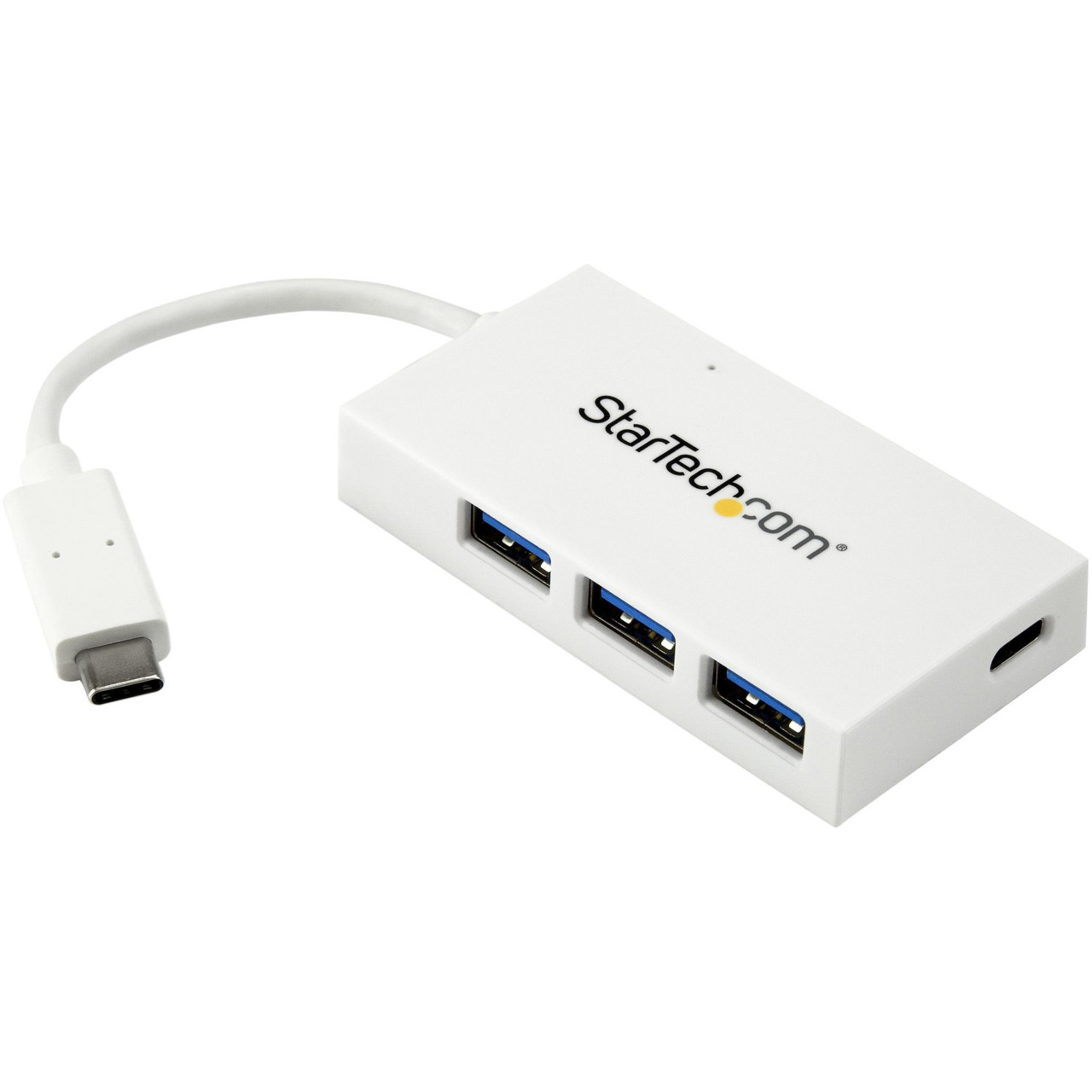 Startech 4 Port USB C Hub with 1x USB-C & 3x USB-A (SuperSpeed 5Gbps) - USB Bus Powered - Portable/Laptop USB 3.0 Type-C Hub - White - HB30C3A1CFBW Startech 4 Port USB C Hub with 1x USB-C & 3x USB-A (SuperSpeed 5Gbps) - USB Bus Powered - Portable/Laptop USB 3.0 Type-C Hub - White - HB30C3A1CFBW