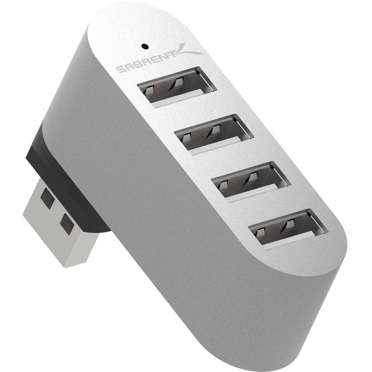 Sabrent Premium Mini 4-Port Aluminum USB 2.0 Rotating Hub - HB-UMMC-PK50