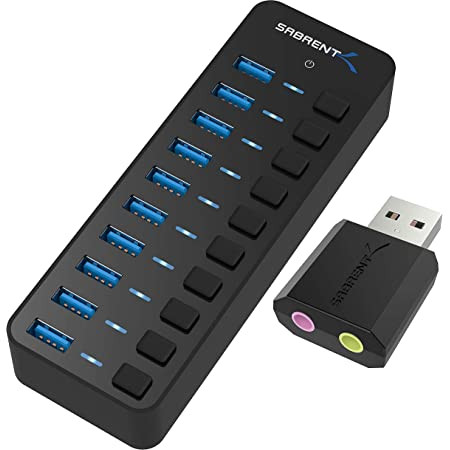 Sabrent 10-Port Usb Hub - Usb - External - 10 Usb Port(S) - 10 Usb 3.0 Port(S) - HB-BU10-PK20