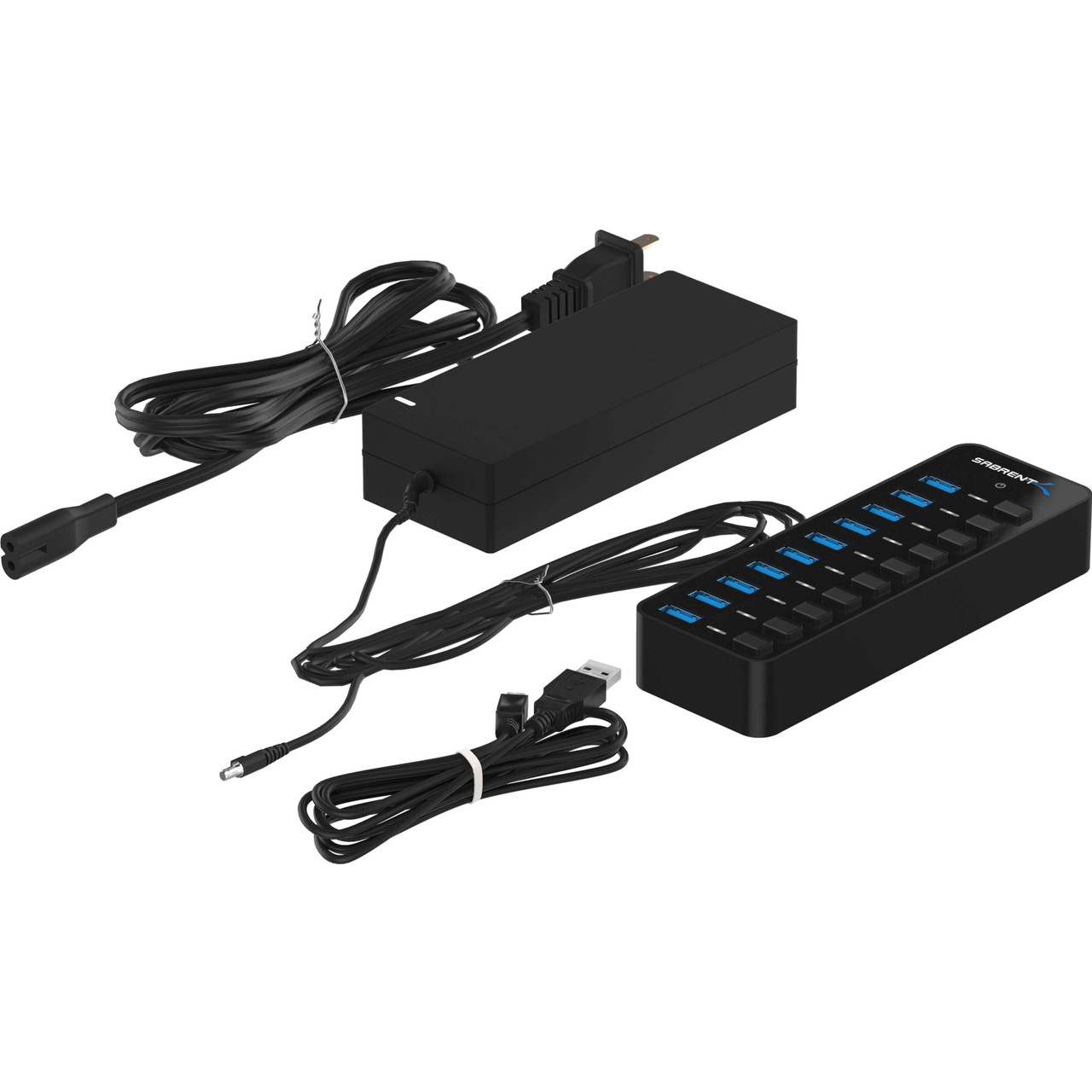 Sabrent 10-Port 60W USB 3.0 Hub with Individual Power Switches and LEDs (HB-BU10) - HB-BU10