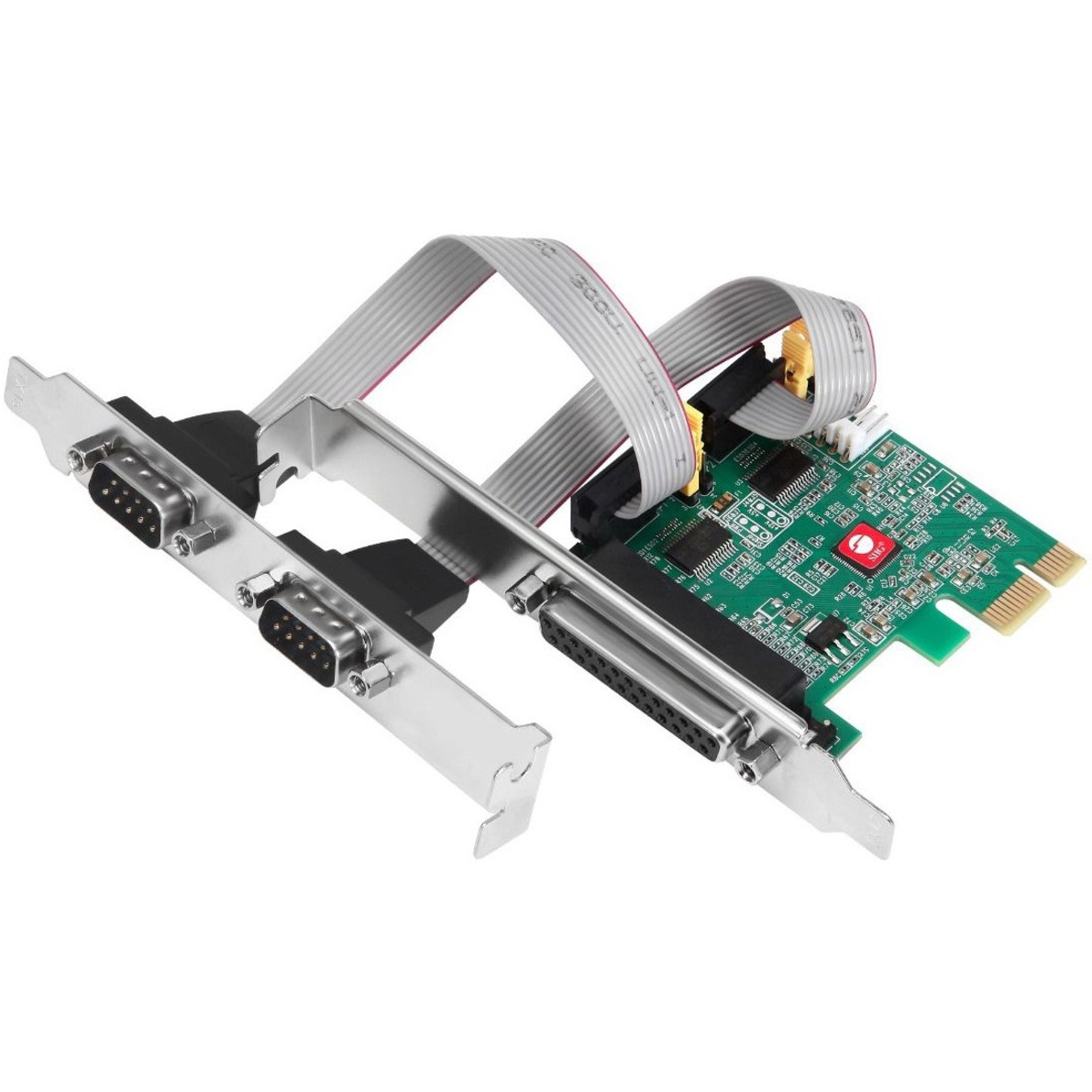 SIIG DP Cyber 2S1P PCIe Card - Full-height Plug-in Card - PCI Express 2.0 x1 - PC - 1 x Number of Parallel Ports External - 2 x Number of Serial Ports External - JJ-E20411-S1