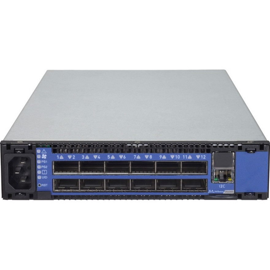 Nvidia Mellanox Switchx-2 Based Fdr Infini Band 1u Switch 12 QSFP+ Ports 2 Power Supplies (Ac) Unmanaged Short Depth P2c Airflow Rail Kit - MSX6005F-2BFS